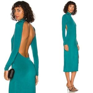 NEW Lovers & Friends Gigi Open Back Cut Out Midi High Neck Dress size medium
